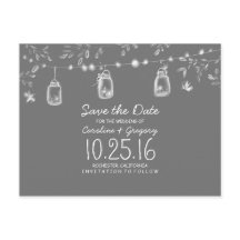 Rustiek Bewaar de datum met Fireflies Mason Jars