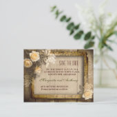  rustiek Bewaar de datum Post Cards Aankondigingskaart (Staand voorkant)