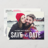 Rustiek Bewaar de datum Volledige bloeden Foto Aankondigingskaart (Voorkant / Achterkant)