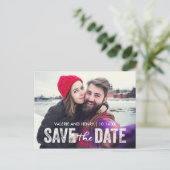 Rustiek Bewaar de datum Volledige bloeden Foto Aankondigingskaart (Staand voorkant)