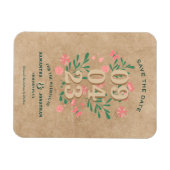 Rustiek Bewaar de datum zonder foto Unieke bruilof Magneet (Horizontaal)