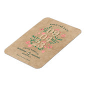 Rustiek Bewaar de datum zonder foto Unieke bruilof Magneet (Linkerzijde)