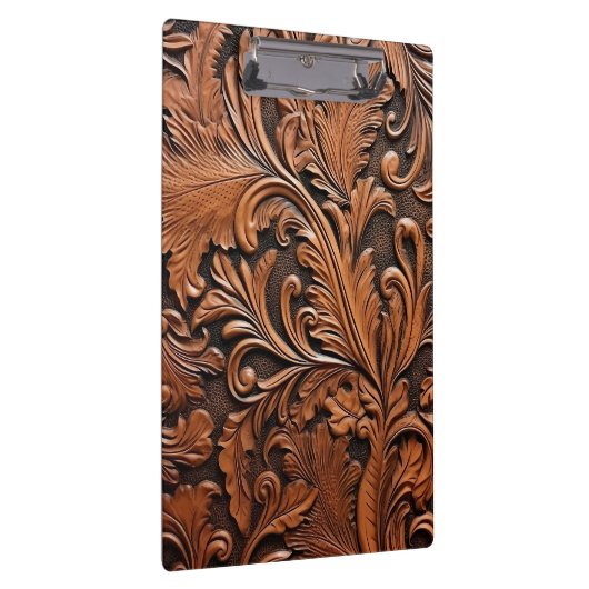 Rustiek bewerkt leer klembord (Rechts)