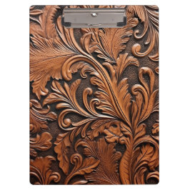 Rustiek bewerkt leer klembord