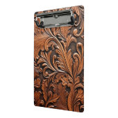 Rustiek bewerkt leer mini klembord (Angled2)