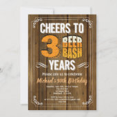Rustiek bier 30e verjaardag dorstig dertig hout kaart (Voorkant)