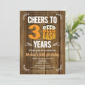 Rustiek bier 30e verjaardag dorstig dertig hout kaart (Staand voorkant)