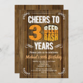 Rustiek bier 30e verjaardag dorstig dertig hout kaart (Voorkant / Achterkant)