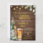Rustiek Bier Liefde Is Brouwen Paar Douche Kaart (Voorkant)