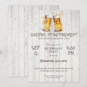 Rustiek bier proost op pensioenfeestje kaart (Voorkant / Achterkant)