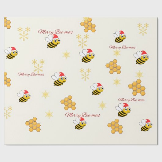 Rustiek Bij Kerst Inpakpapier (Vlak)