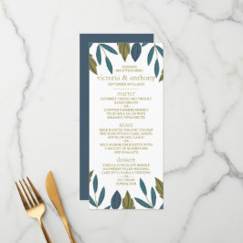 Rustiek Blad Bloemen Bruiloft Menu