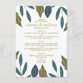 Rustiek Blad Bloemen Bruiloft Menu (Voorkant)