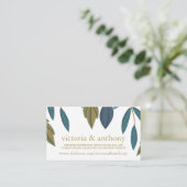 Rustiek blad Bloemen Bruiloft Website Informatiekaartje (Staand voorkant)