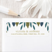 Rustiek blad bloemenbruiloft etiket (Insitu)