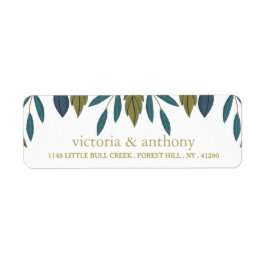 Rustiek blad bloemenbruiloft etiket