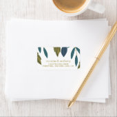 Rustiek blad bloemenbruiloft etiket (Insitu)