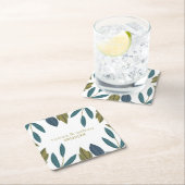 Rustiek blad bloemenbruiloft kartonnen onderzetters (Insitu)