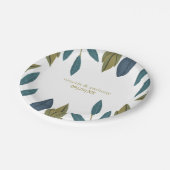 Rustiek blad bloemenbruiloft papieren bordje (Gekanteld)