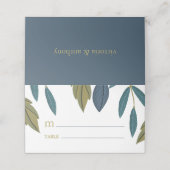 Rustiek blad bloemenbruiloft plaatskaartje (Buitenkant ongevouwen)