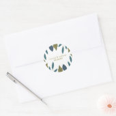 Rustiek blad bloemenbruiloft ronde sticker (Envelop)