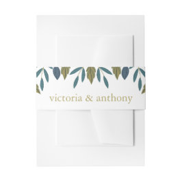 Rustiek blad bloemenbruiloft uitnodigingen wikkel