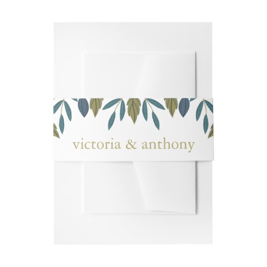 Rustiek blad bloemenbruiloft uitnodigingen wikkel (Voorkant Voorbeeld)