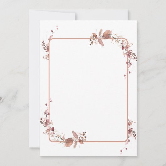 Rustiek blad cascade motief blanco kaart (Voorkant)