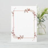 Rustiek blad cascade motief blanco kaart (Staand voorkant)