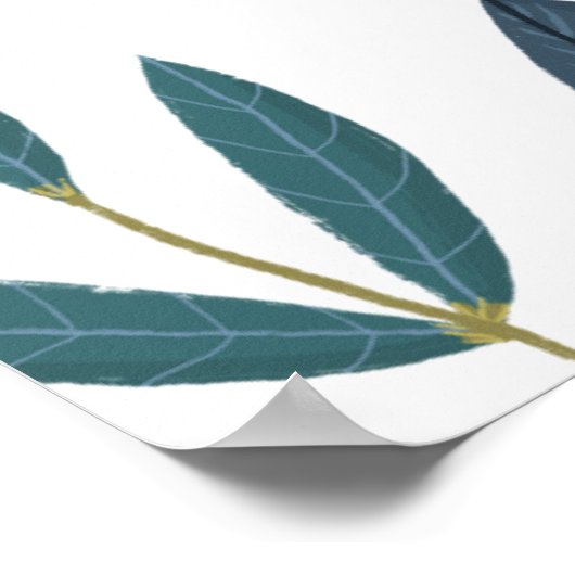 Rustiek blad Floral bruiloft welkom Poster (Hoek)