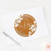 Rustiek blad Monogram Ronde Sticker (Envelop)