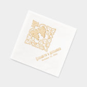 Rustiek Bladderige Bunch van Druiven Paar Naam Dat Folie Servetten (Links)