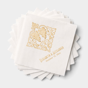 Rustiek Bladderige Bunch van Druiven Paar Naam Dat Folie Servetten