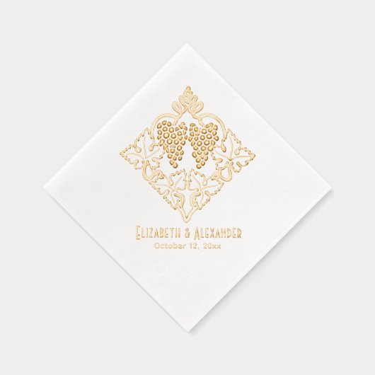 Rustiek Bladderige Bunch van Druiven Paar Naam Dat Folie Servetten (Rechts)