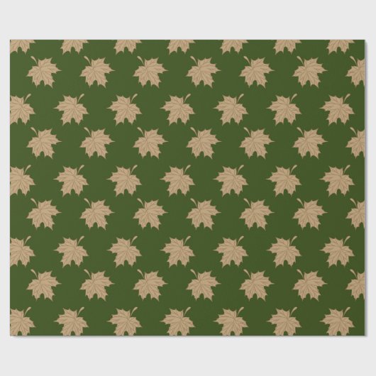 Rustiek bladeren patroon cadeaupapier (Vlak)