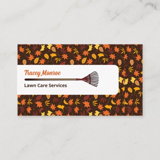Rustiek bladontwerp, gazonverzorging visitekaartje (Voorkant)