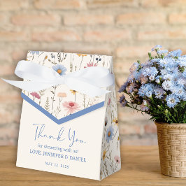Rustiek Blauw Baby shower Favoriet Box met Bloemen Bedankdoosjes
