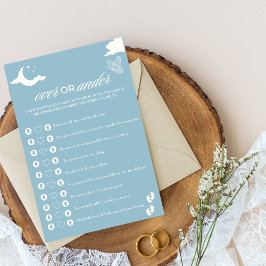 rustiek blauw Baby shower Game Over of Onder?