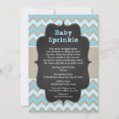 Rustiek Blauw Baby Sprinkle Invite / jongen baby s Kaart (Voorkant)