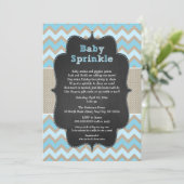 Rustiek Blauw Baby Sprinkle Invite / jongen baby s Kaart (Staand voorkant)