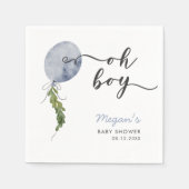 Rustiek Blauw Balloon Boy Baby shower Servet (Voorkant)