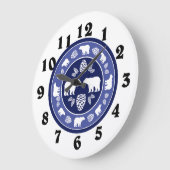 Rustiek blauw beer pinecone  grote klok (Hoek)