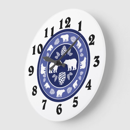 Rustiek blauw beer pinecone grote klok (Hoek)