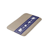 Rustiek blauw beer pinecone memory foam badmat (Gekanteld)