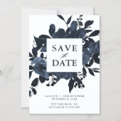 Rustiek Blauw Bloemen Boeket Save the Date Magnetische Uitnodiging (Voorkant)
