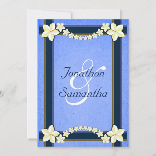 Rustiek Blauw Bloemen Bruiloft repetitie diner uit Kaart (Achterkant)