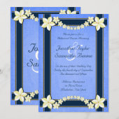 Rustiek Blauw Bloemen Bruiloft repetitie diner uit Kaart (Voorkant / Achterkant)