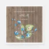 Rustiek Blauw Bloemen Gracias Por Celebrar mis Qui Servet (Voorkant)