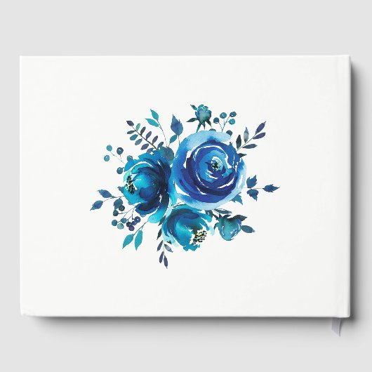 Rustiek Blauw Bloemen Land Schuur Bruiloft Gastenboek (Achterkant)