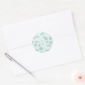 Rustiek Blauw Bloemen Monogram Bruiloft Ronde Sticker (Envelop)